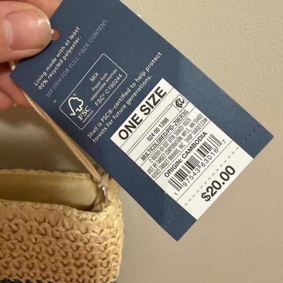 Universal Thread Woven Crossbody Bag in Tan and Blue - Picture 7 of 7